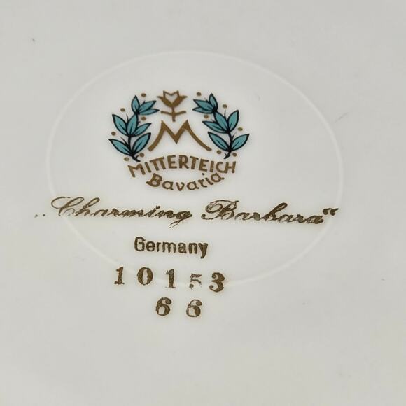 Mitterteich Bavaria Charming Barbara Salad Dessert Floral Design Plate 10153 66 - Picture 4 of 7